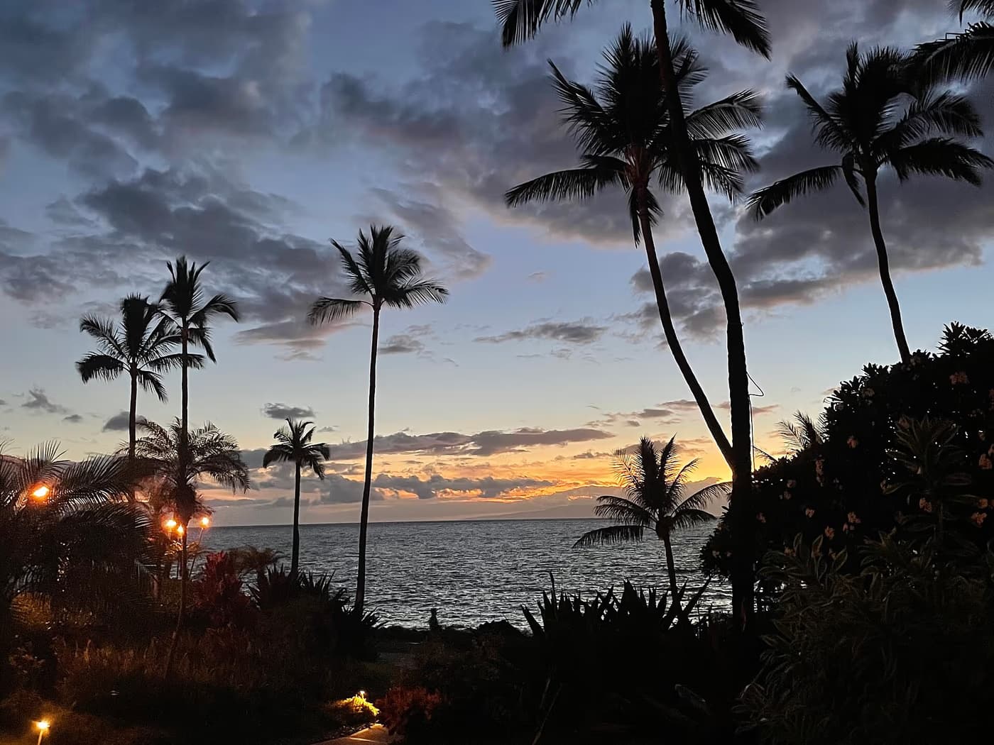 Sunset over the water at Wailea, Maui
